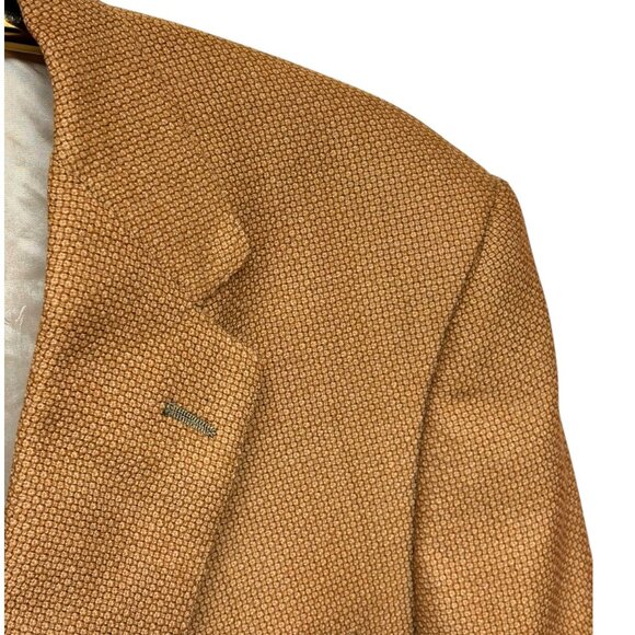 HICKEY FREEMAN Twine Brown Basketweave Texture Silk Wool Blend Sport Coat - Picture 3 of 10